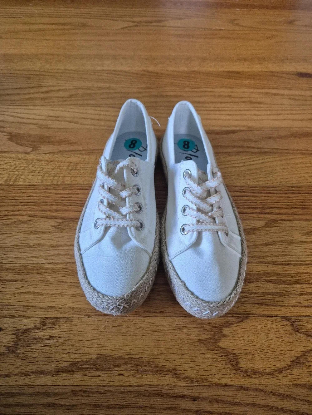 Blowfish Women’s White Canvas Espadrille Lace-Up Sneakers, size 8 NWOB